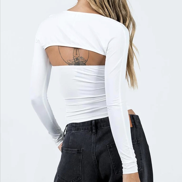 2 piece bolero and tube top set in white - Picture 2 of 3